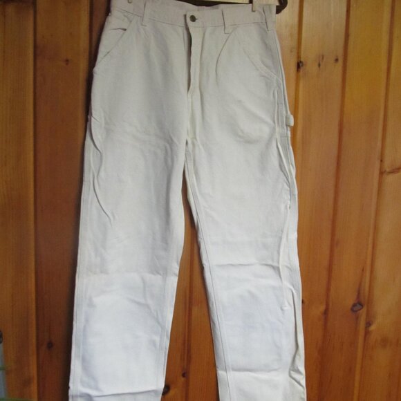 Vintage Carhartt Pants NWOT Carhartt Jeans Leather Patch Pocket sz 32x32 Utility - Picture 1 of 8